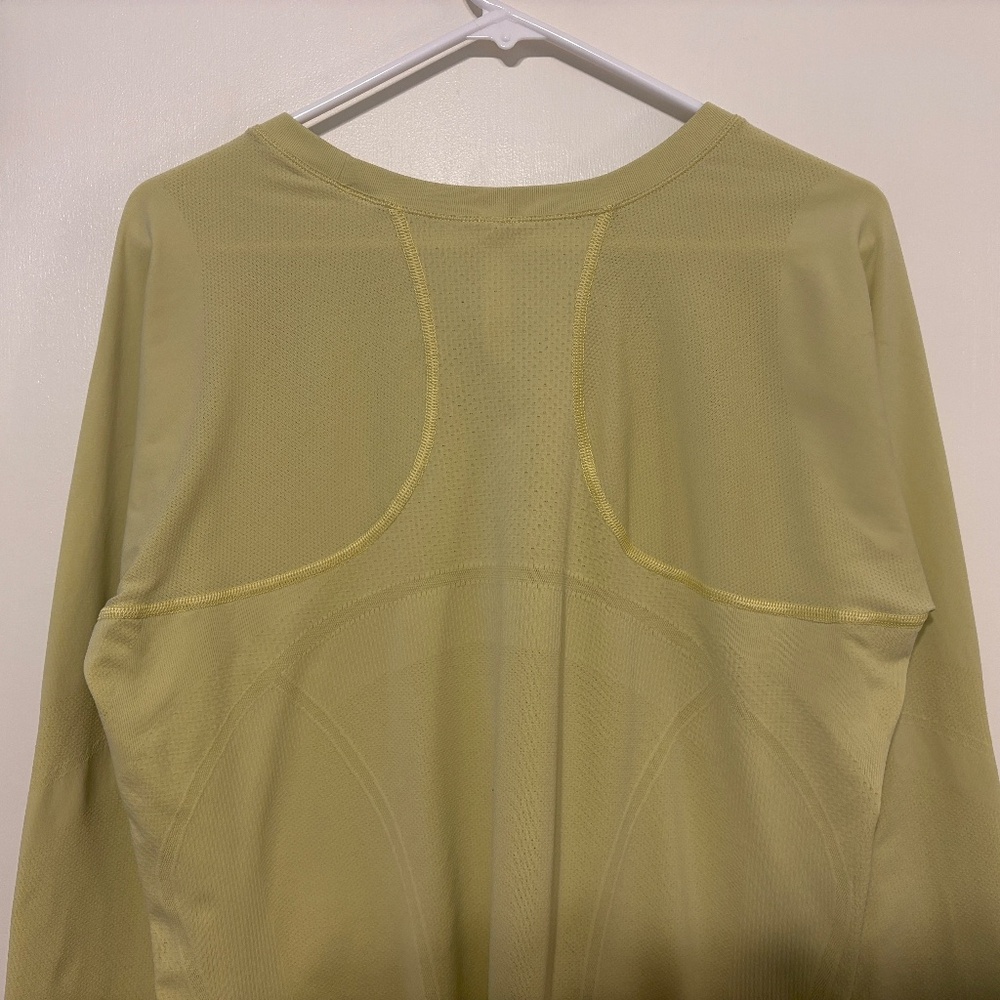 Athleta #530524 Women's Plus L/S Momentum Seamless Tee Shirt Top 1X Yellow - Picture 5 of 9